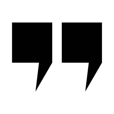 Double quotation silhouette icon. Vector.