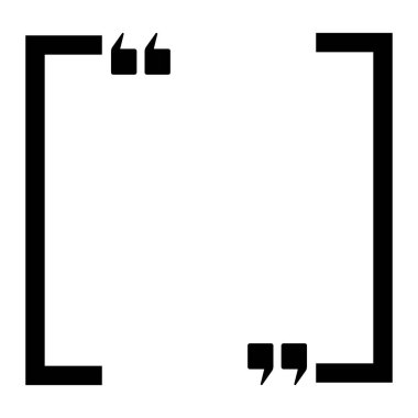 Double quotation marks and parentheses icons. Simple vectors.