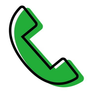 Stylish phone icons. Green editable vectors.