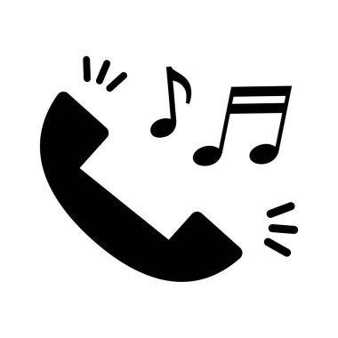Phone and music note icon. Vectors.