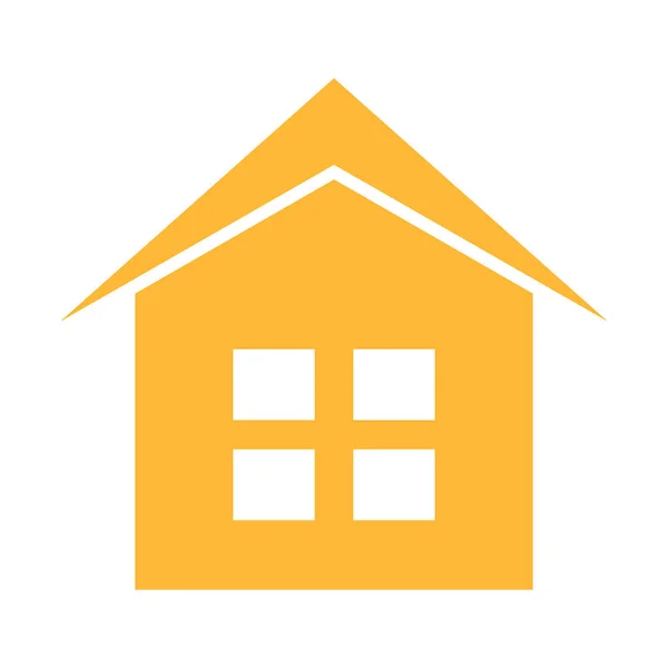 House Icon Orange Window Vector —  Vetores de Stock
