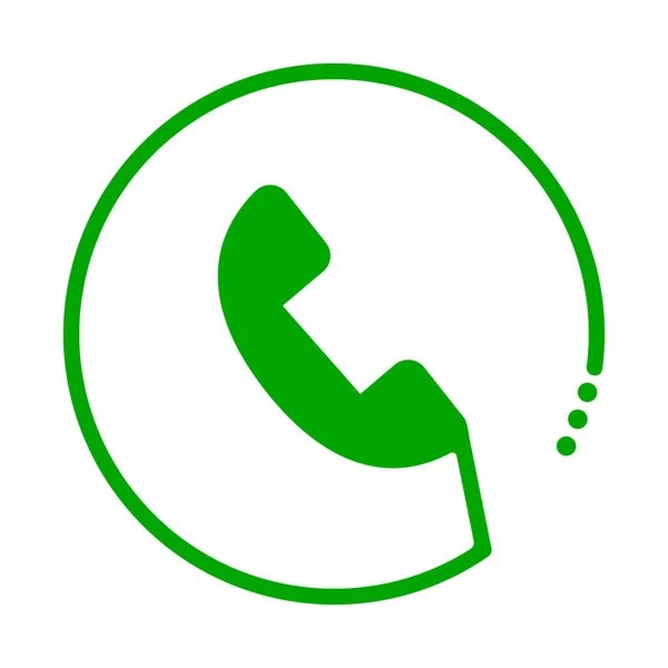 緑の円の中の電話アイコン ベクトル — ストックベクタ