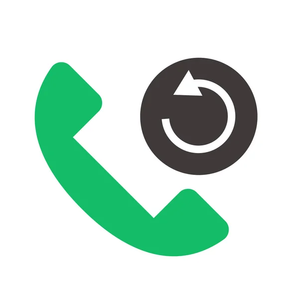 Phone Call Back Icon Return Symbol Vector — Stok Vektör