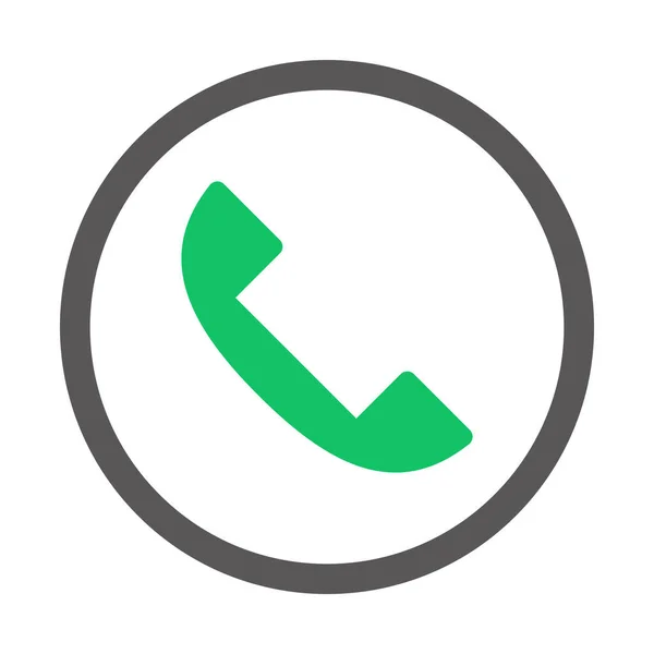 Зелёный Значок Телефона Внутри Круглого Круга Редактируемые Вектора — стоковый вектор