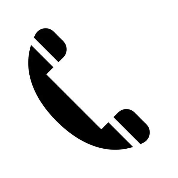 Handset Icon Silhouette Black Telephone Vector — ストックベクタ