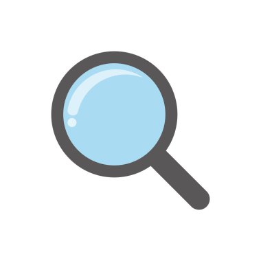 Vector magnifying glass icon with reflection.