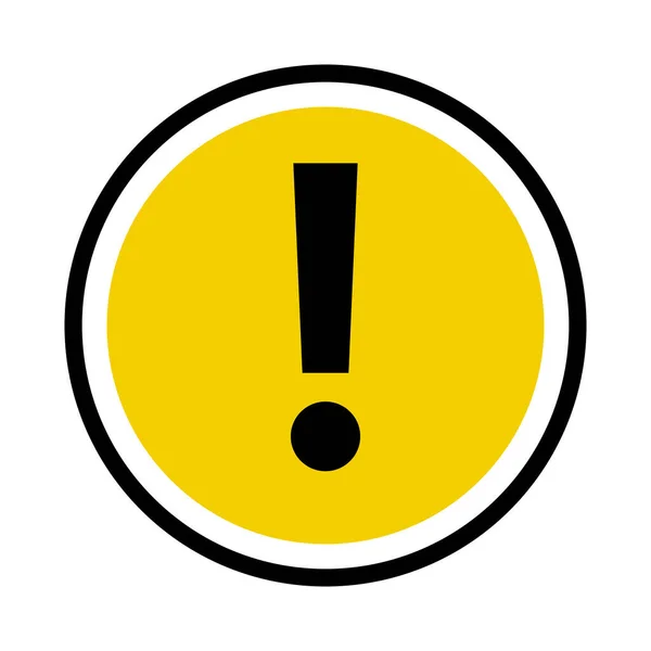 Ícone Ponto Exclamação Fundo Círculo Amarelo Sinal Precaução Aviso Perigo —  Vetores de Stock