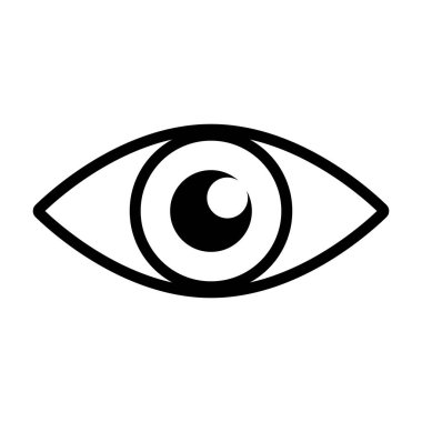 Simple eye icon with shining eyes. Vector.