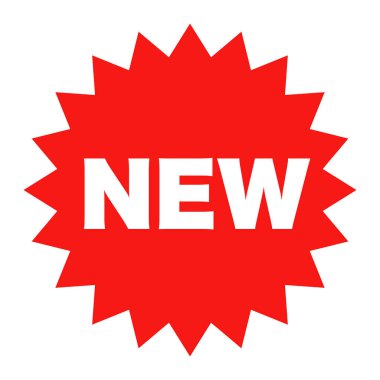 Pop icon with jagged NEW written on it. Vector.