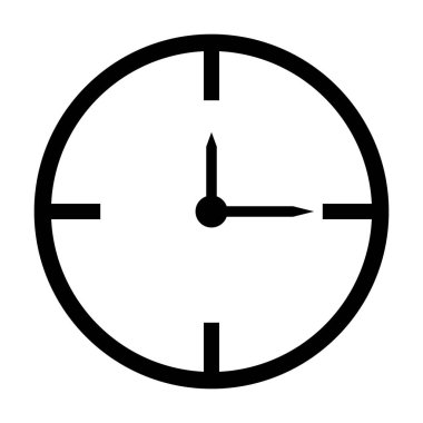 A simple clock icon. Perfect vector for time-related displays.