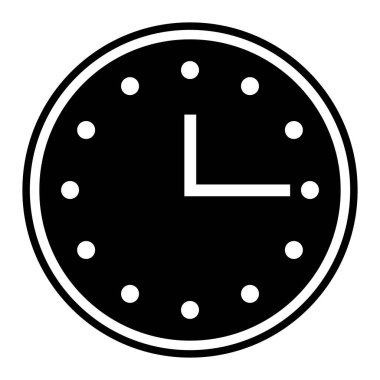 Black clock silhouette icon. Vector.