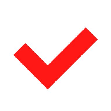 Red check mark icon. Vectors about success.