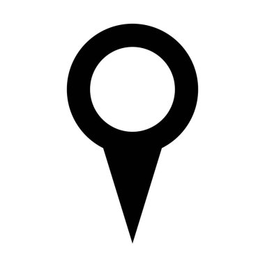 A simple black map pin icon. Vector.
