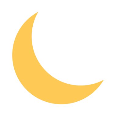 Crescent moon icon. Simple vector icon.