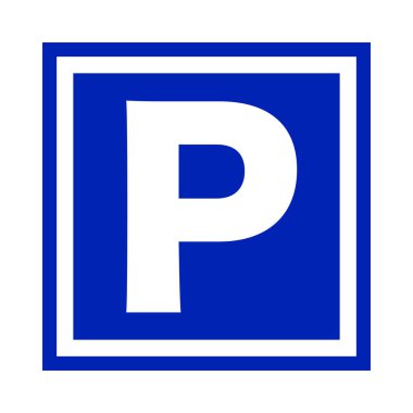 Square parking sign icon. Vector.
