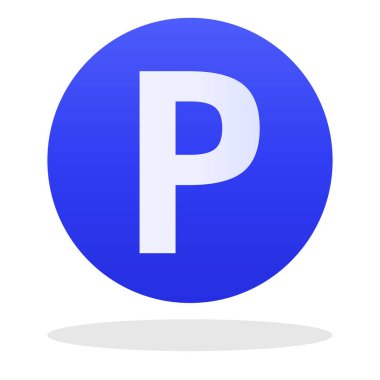 Parking sign map pin icon. Vector.