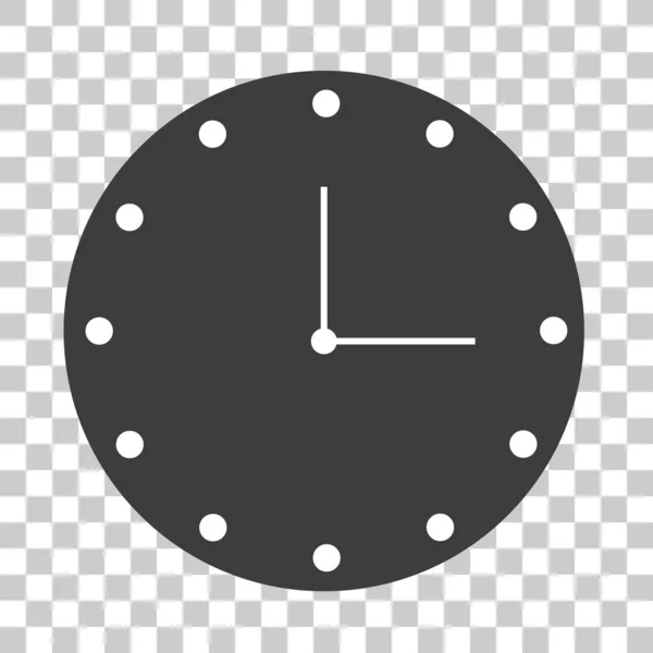 Black Clock Silhouette Icon Vector Transparent Background — 图库矢量图片