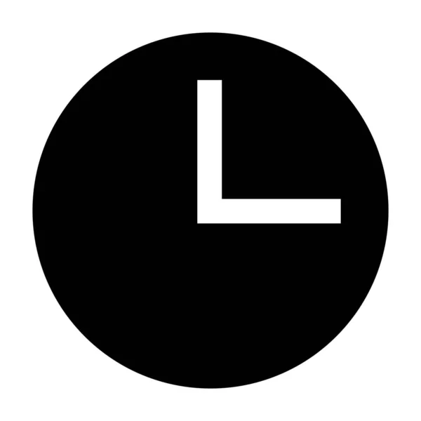 Black Clock Silhouette Icon Vector — Vetor de Stock
