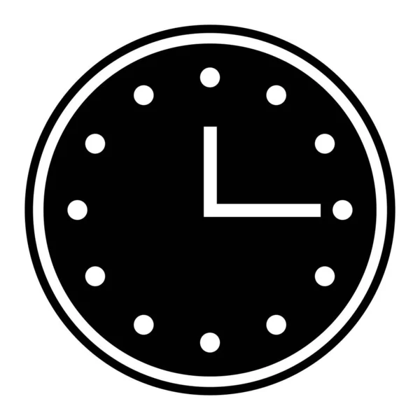 Black Clock Silhouette Icon Vector — Vettoriale Stock