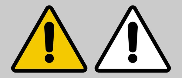 Icono Exclamación Conjunto Advertencias Precauciones Vectores — Vector de stock