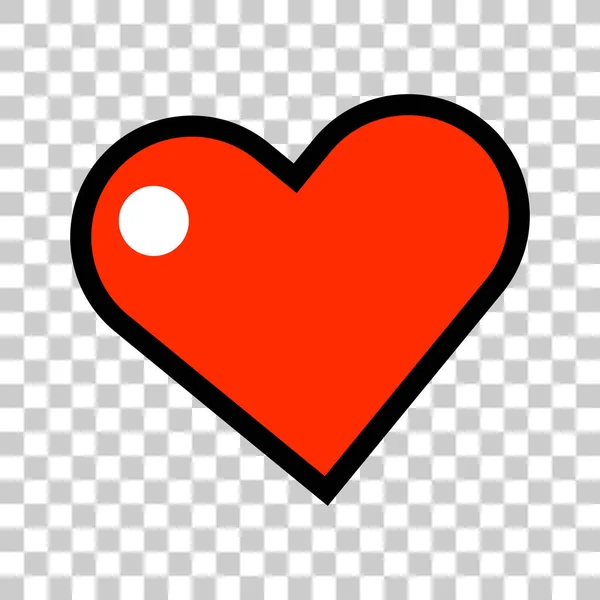 Red Heart Icon Transparent Background Vector — 图库矢量图片