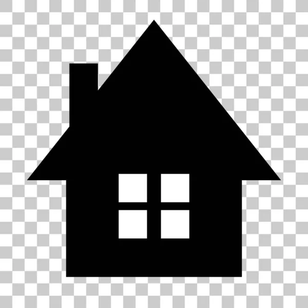 Silhouette Icon House Window Transparent Background Vector — ストックベクタ