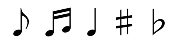 Set Music Symbol Icons Vector Simple Icons — Stockvektor