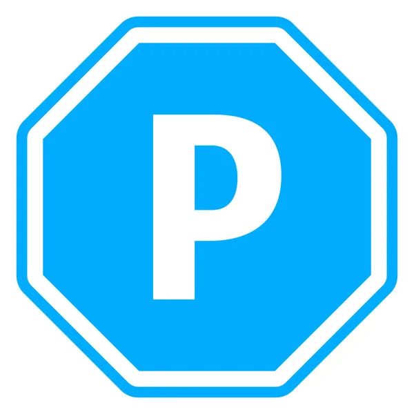 Octagon Parking Sign Icon Vector - Stok Vektor
