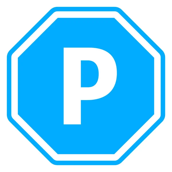 Achteckiges Parkschild Symbol Vektor — Stockvektor