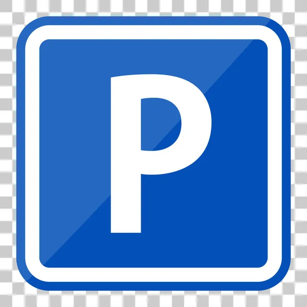 Octágono Signo Estacionamiento Icono Vector — Vector de stock