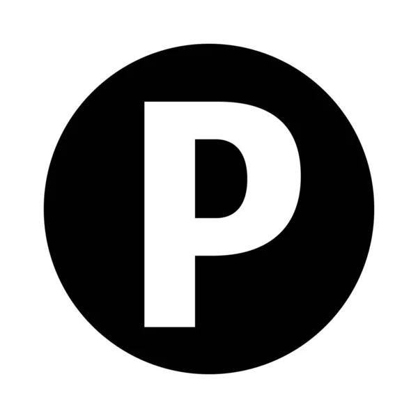 Black Circle Parking Sign Vector — Vector de stock