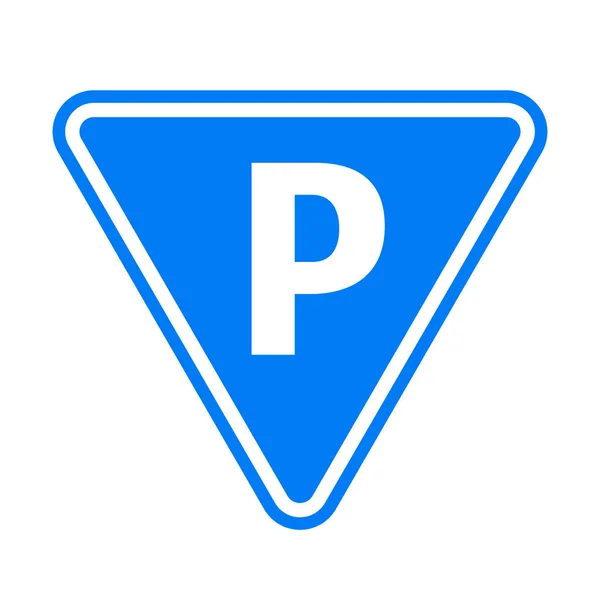 Umgekehrtes Dreieck Parkschild Symbol Blauer Vektor — Stockvektor