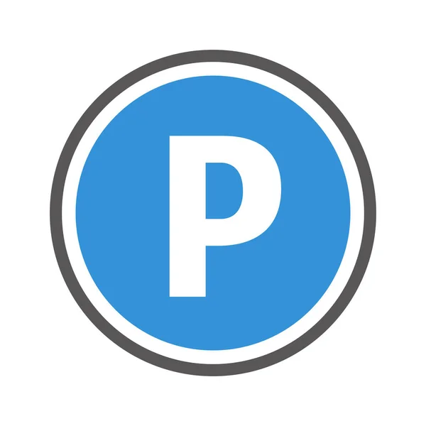 Parking Sign Icon Vector - Stok Vektor