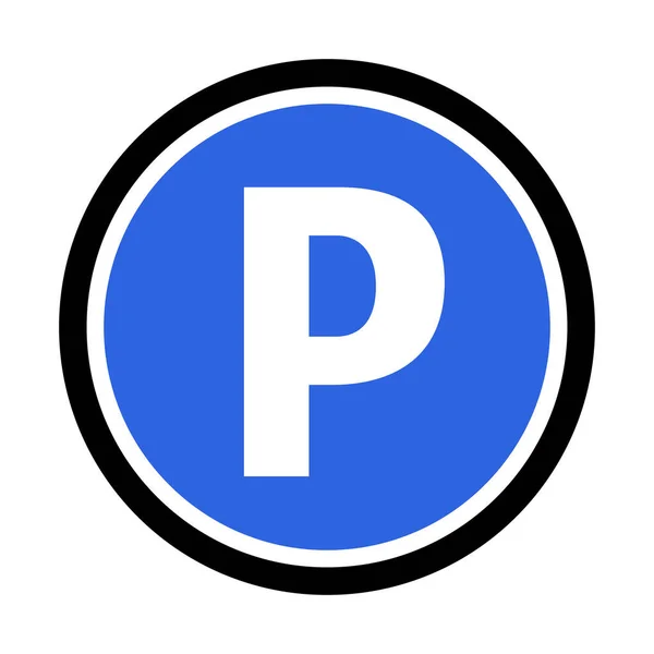 Car Silhouette Parking Sign Vector Icon Simple Illustration Flat Design — Vector de stock