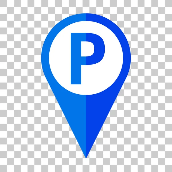Parking Sign Map Pin Icon Vector — Vector de stock