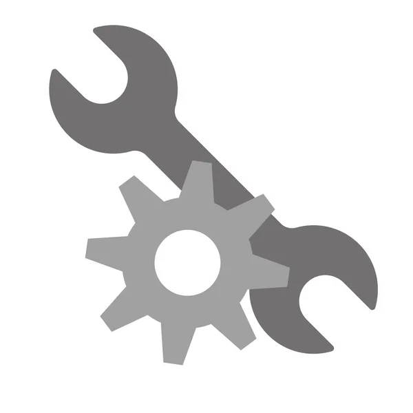 Icon Set Gears Spanner Vectors Tools — Vector de stock