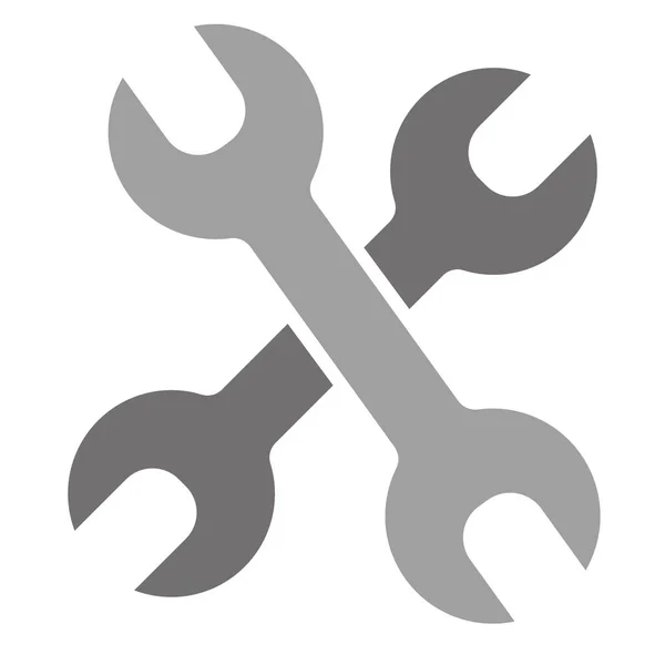 Two Spanner Wrench Icon Vector — Vettoriale Stock