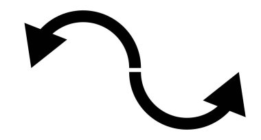 Curved arrow icon. Ideal for displaying ascents and descents. Vectors.