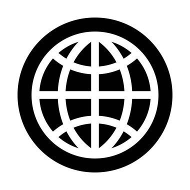 Black internet browser icon. Vector.