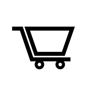 Compact shopping cart icon. Flat design vector.