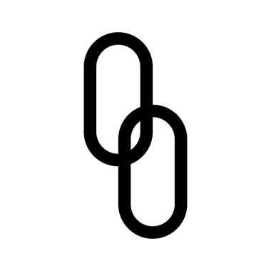 Simple link silhouette icon. Vector.