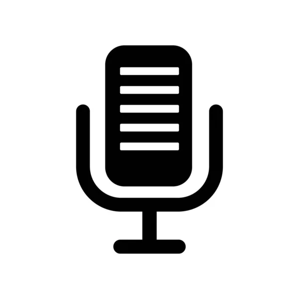 Microphone Silhouette Icon Vectors Music — Stok Vektör