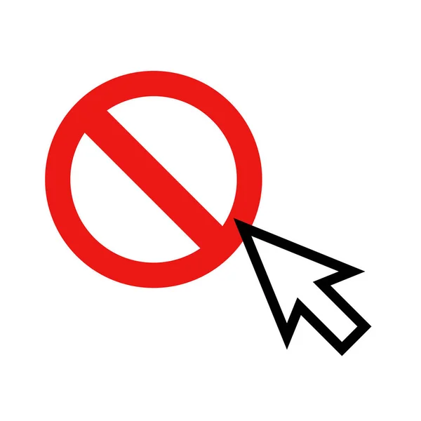 Mouse Cursor Stop Sign Clickable Vectors — Stock Vector