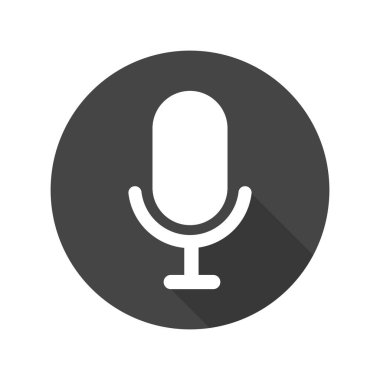 Modern  microphone icon in black. Vector.