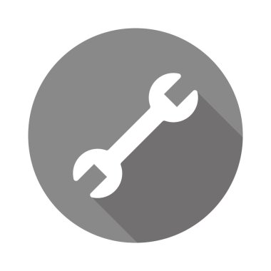 Modern round spanner icon. Vector.