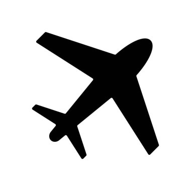 Silhouette icon of airplane. Passenger plane vector.