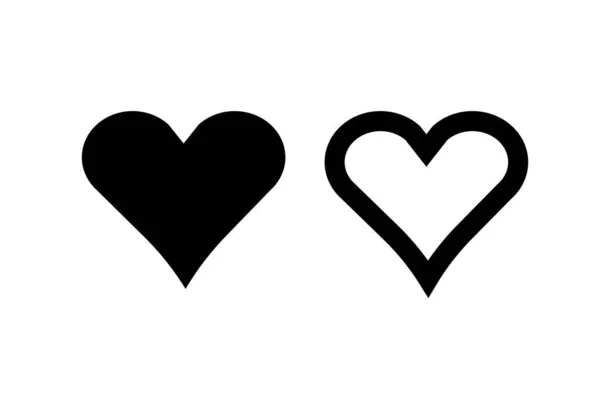 Heart Silhouette Icons Simple Vector — стоковый вектор