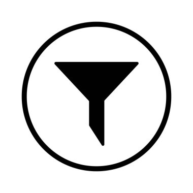 Filter icon in a round circle. Vector.