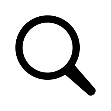 Black magnifying glass. Simple vector.