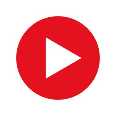 Simple red play button. Vector.